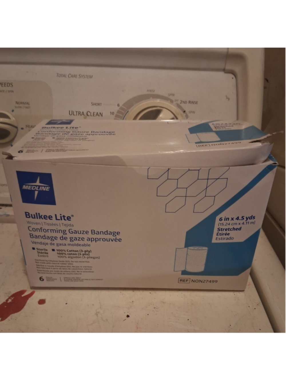 6pk Medline Bulkee Lite Sterile Cotton Stretch Conforming Gauze 6in x 4.5yd